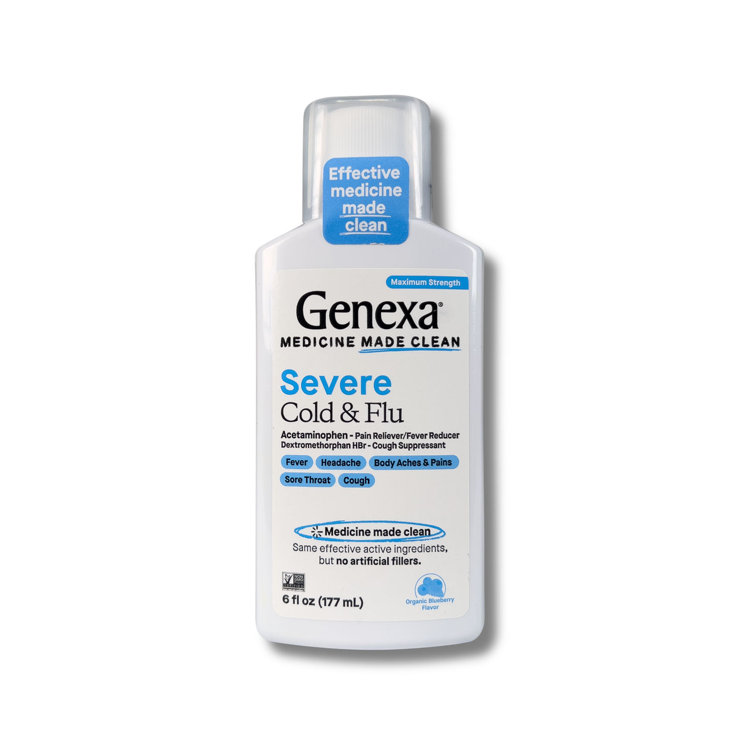 Genexa Severe Cold & Flu Relief – Organic Blueberry Flavor I 6 fl oz
