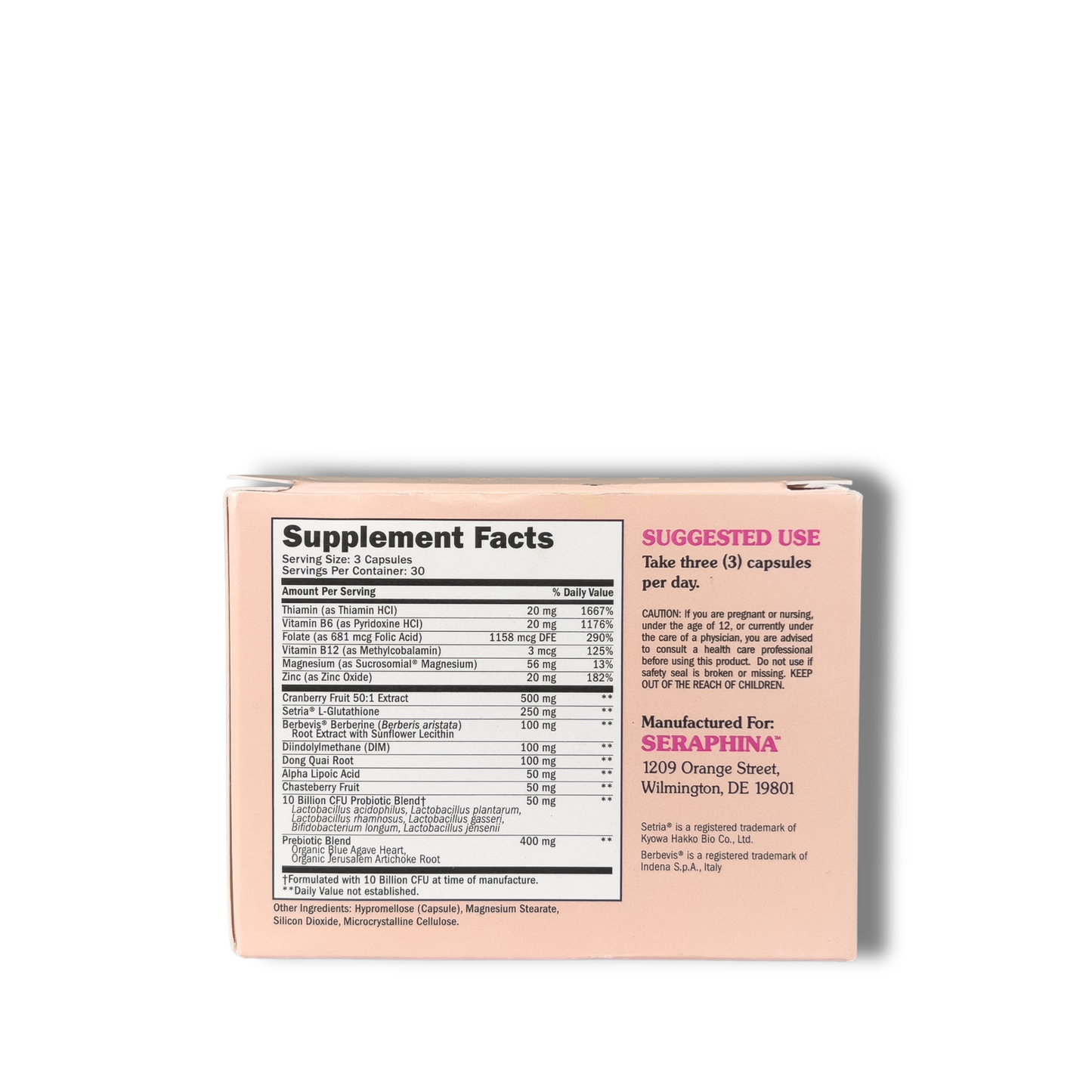 Seraphina Vaginal Probiotics 2-in-1 for Women + Hormone Balance - 90 Capsules