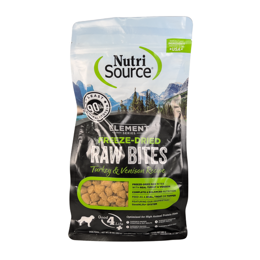 NutriSource Element Series Freeze-Dried Raw Bites - Turkey & Venison Recipe, 10 oz
