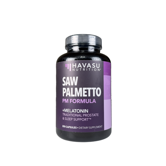 Saw Palmetto PM for Men with Melatonin 3mg - Night Time Prostate Health, 200 Capsules