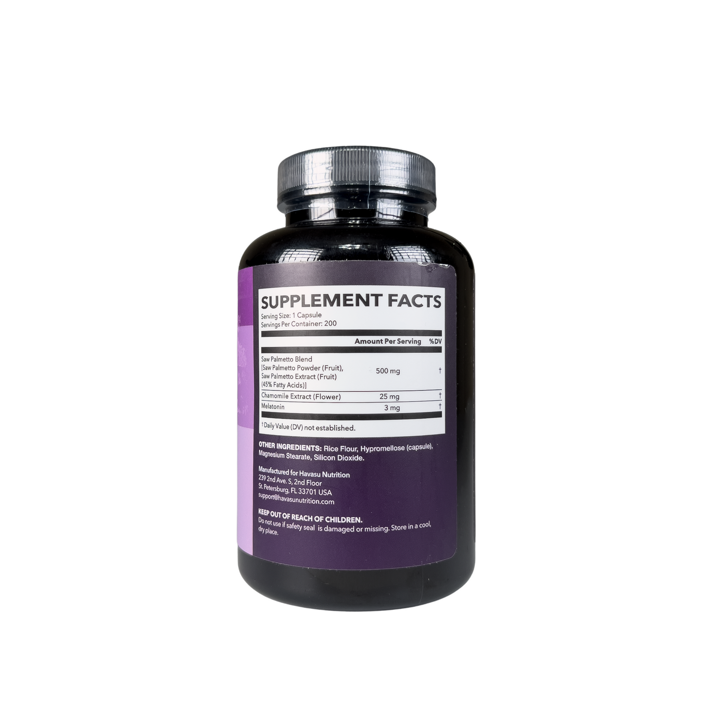Saw Palmetto PM for Men with Melatonin 3mg - Night Time Prostate Health, 200 Capsules