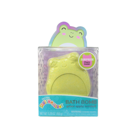 Original Squishmallows Bath Bomb - Green Apple Scented Wendy the Frog, 5.29 oz