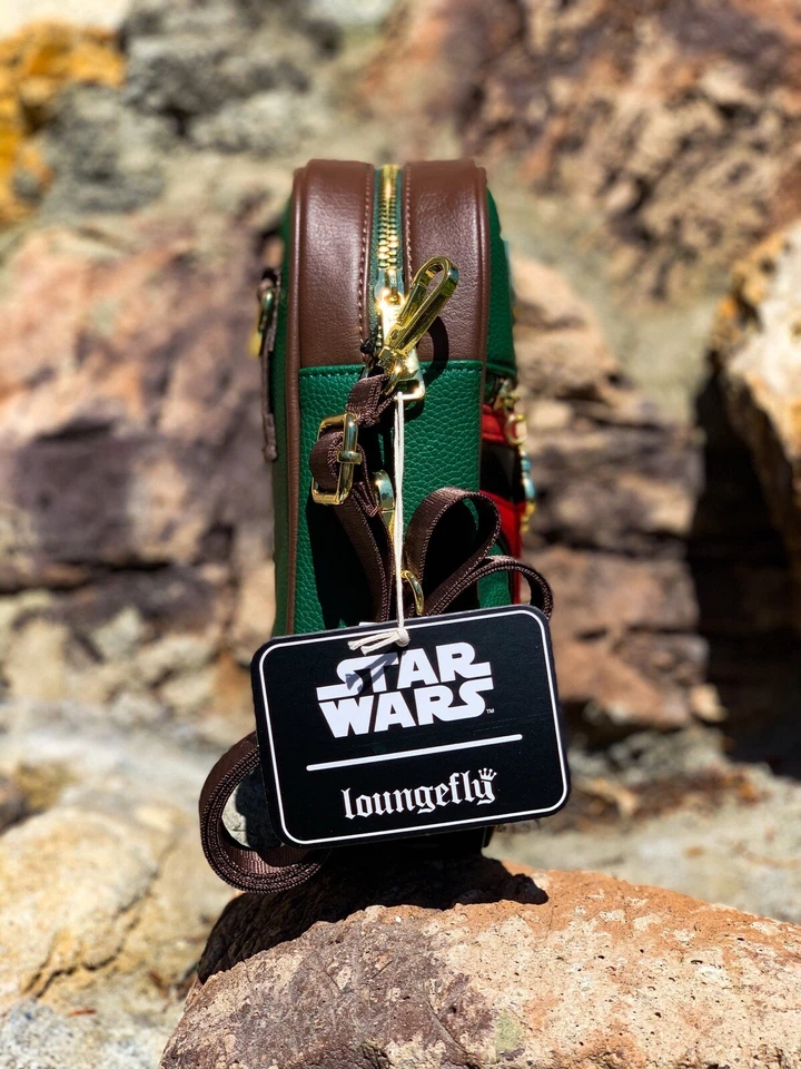 Loungefly Star Wars Boba Fett Cosplay Convertible Mini Backpack and Wallet Bundle