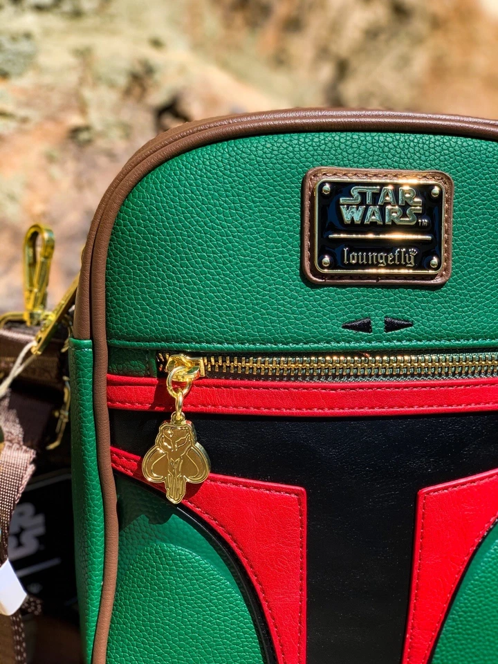 Loungefly Star Wars Boba Fett Cosplay Convertible Mini Backpack and Wallet Bundle